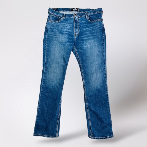 Hollister W36 L32 Mens Bootcut Jeans Medium Wash Epic Flex Denim - Picture 1 of 9